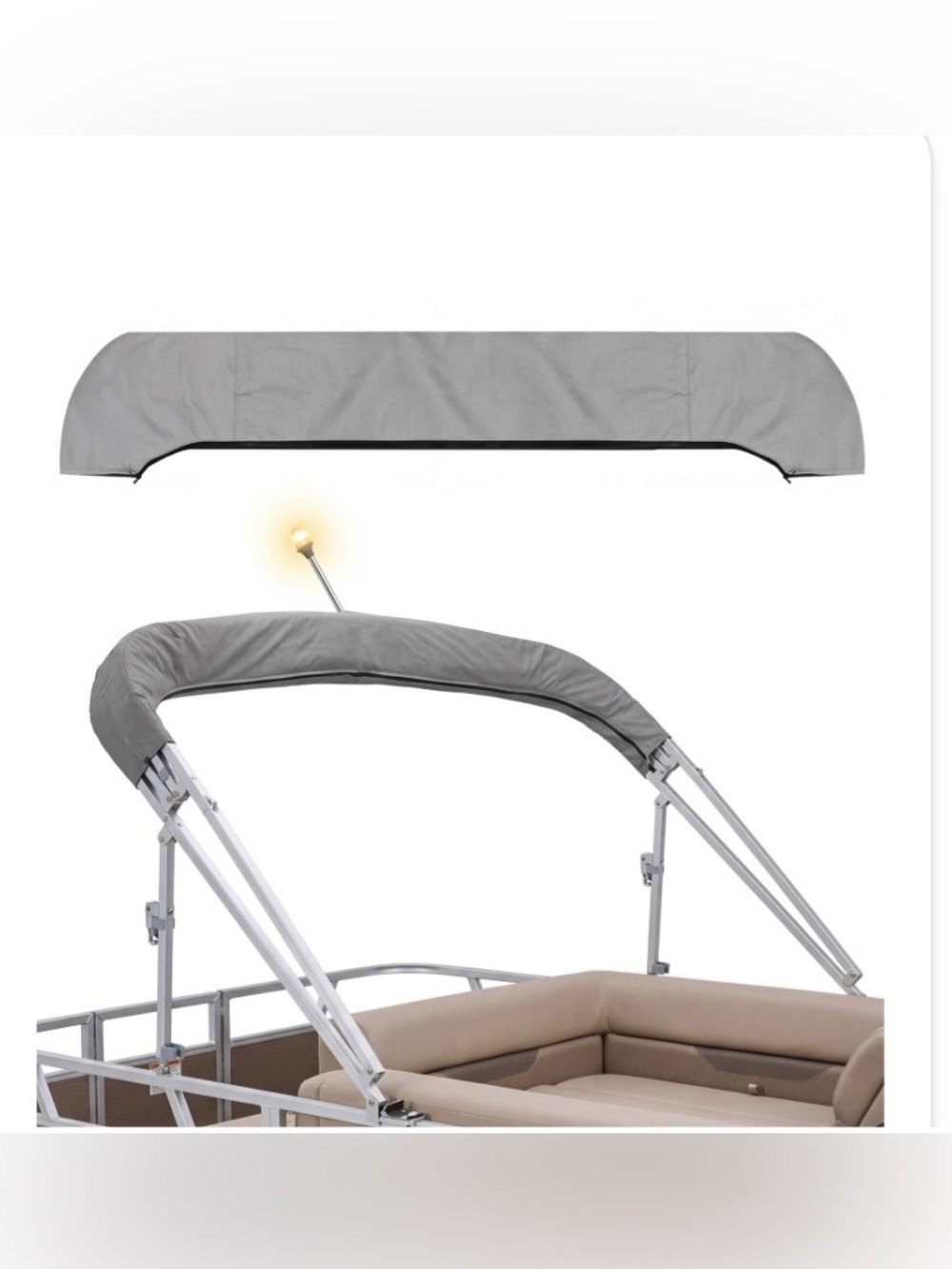Oversized Bimini Top Storage Boot Cover - GRAY
